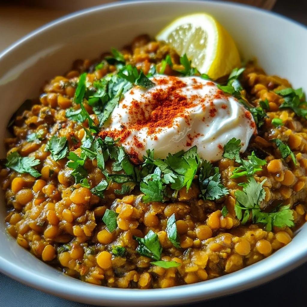 Creamy One-Pan Garlicky Lentil Rice