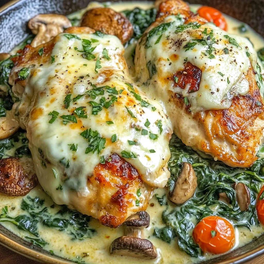 Creamy Spinach and Mushroom Chicken