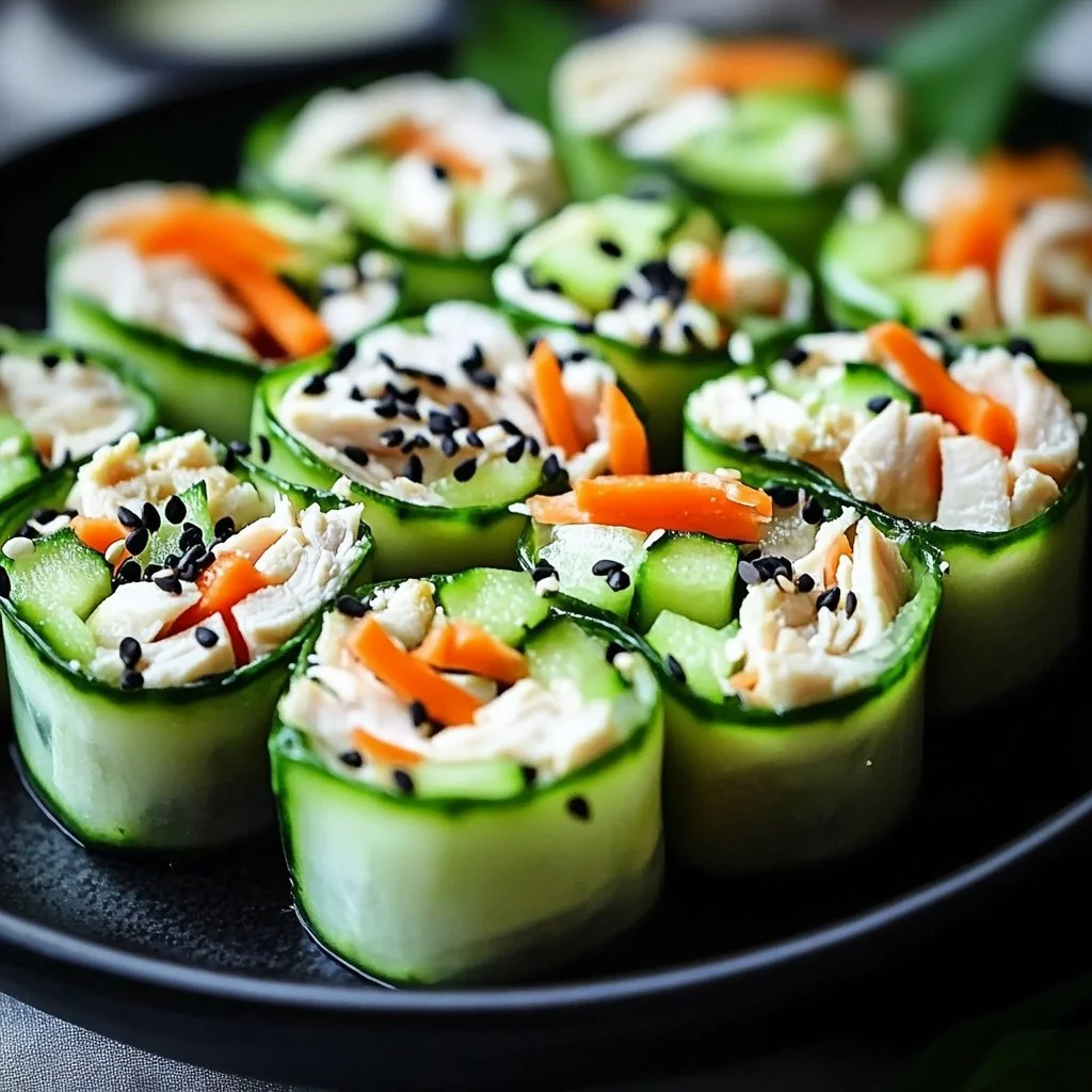 Crunchy Chicken Salad Cucumber Roll Ups