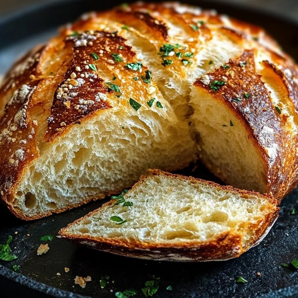 Garlic Herb Dutch Oven Bread