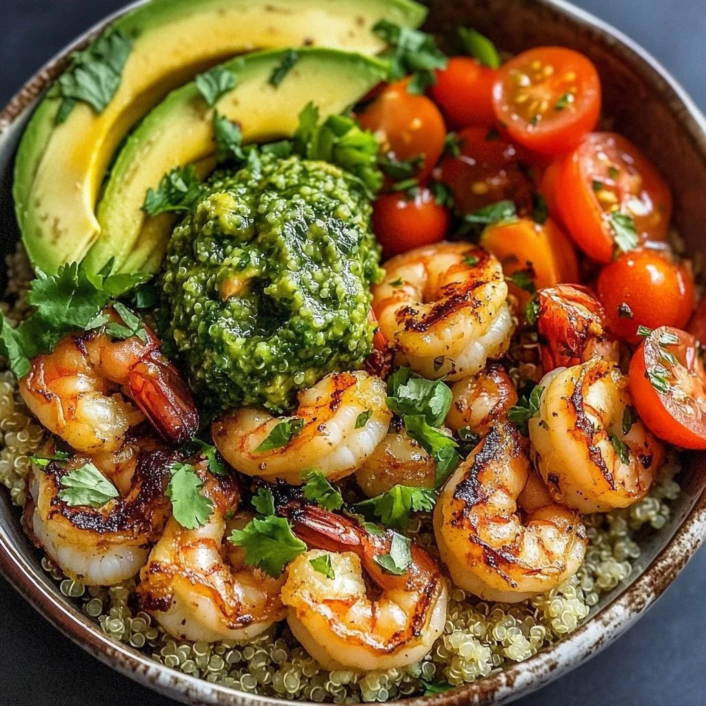 Healthy Grilled Shrimp Quinoa Bowl