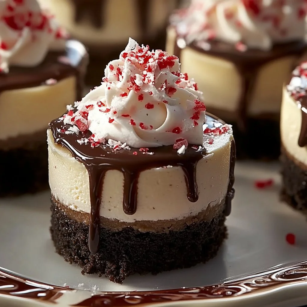Hot Cocoa Peppermint Cheesecake Bites