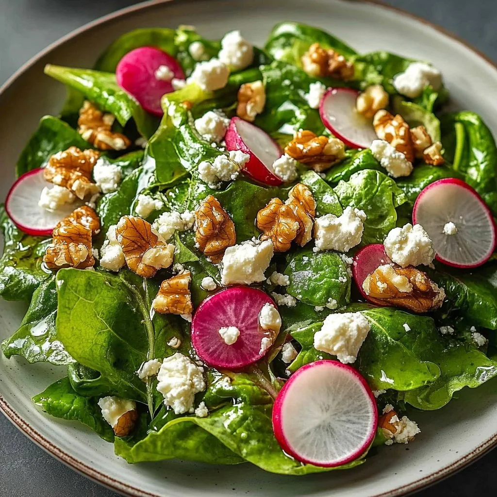 Lamb’s Lettuce with Walnuts and Feta