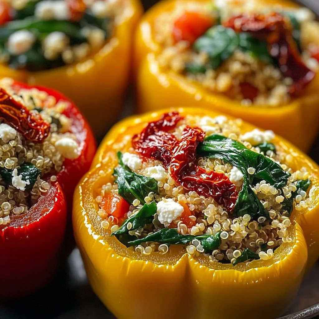 Mediterranean Spinach Feta Stuffed Peppers