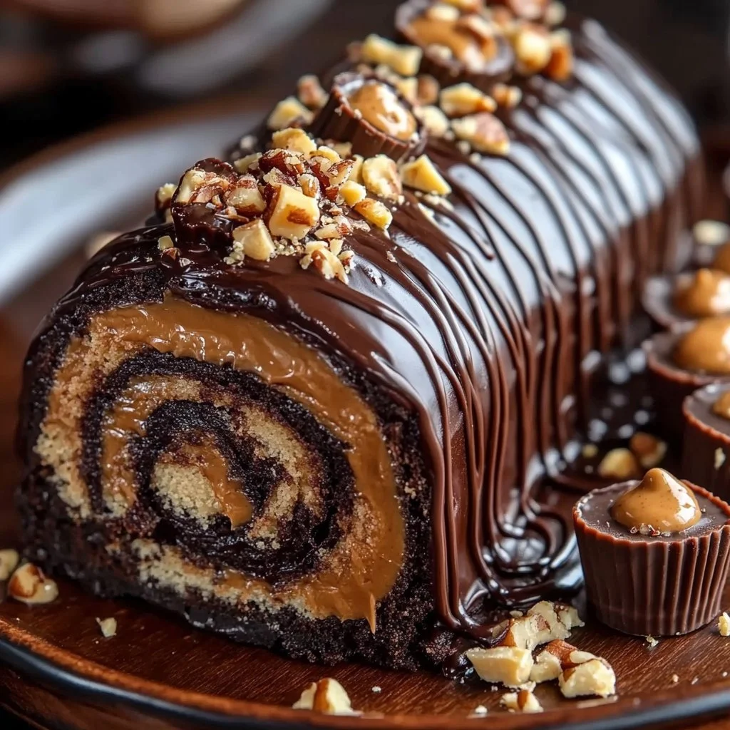 Peanut Butter Cup Chocolate Roll