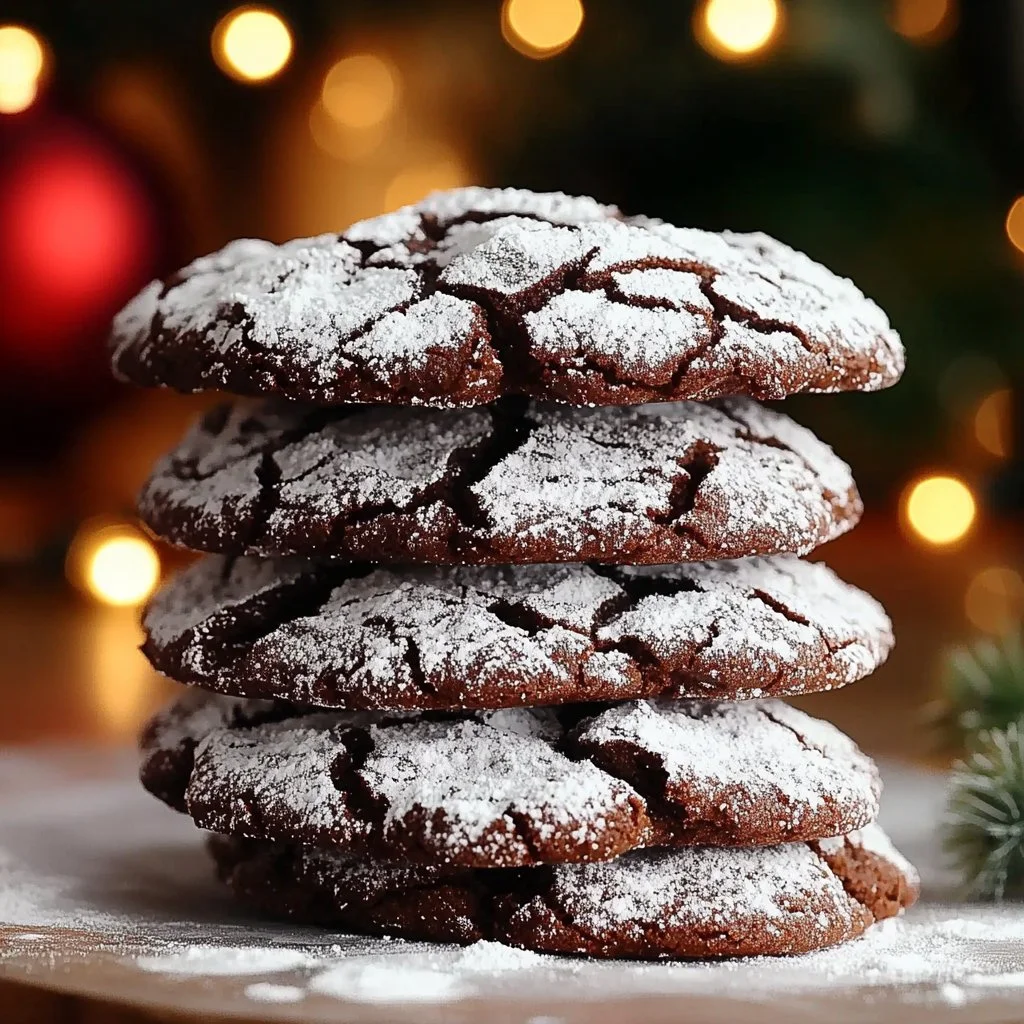 Perfect Double Chocolate Crinkle Cookies
