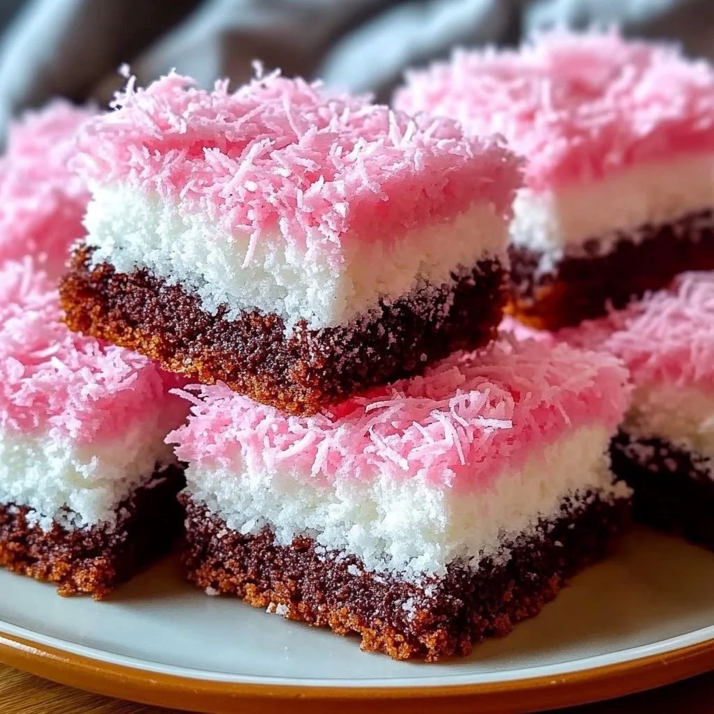 Pink Coconut Snowball Cake Bars