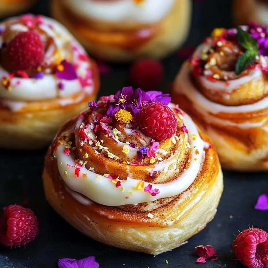 Raspberry Rose Cheesecake Buns