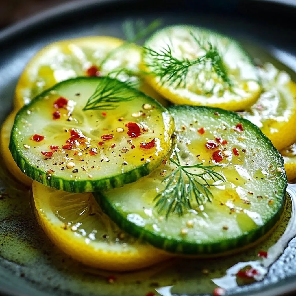 Refreshing Crispy Cucumber Snack with Tangy Lemon Drizzle