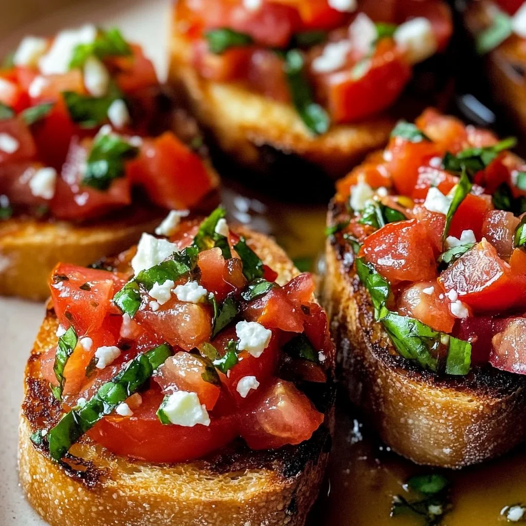Savory Grilled Classic Bruschetta with Fresh Basil and Balsamic Glaze