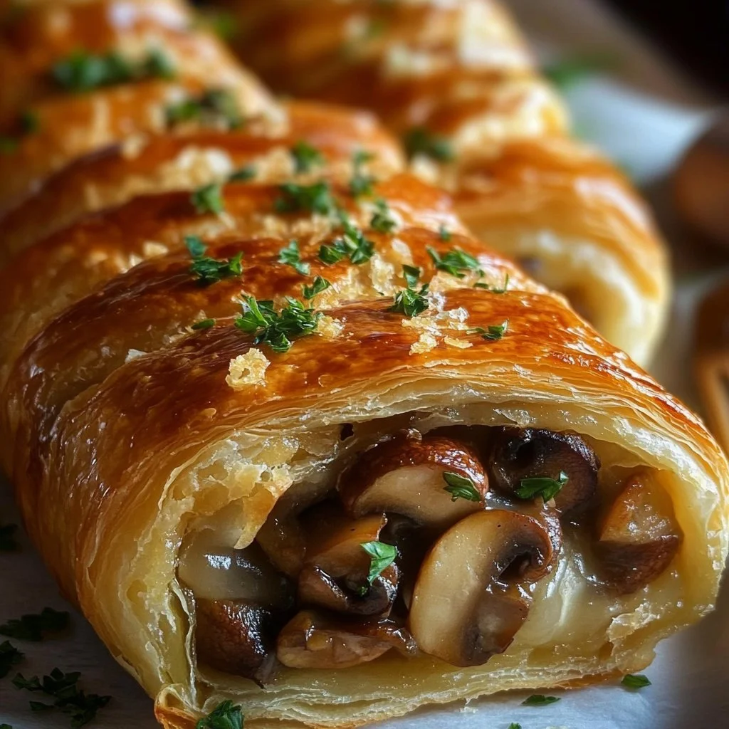Savory Mushroom & Gruyère Puff Pastry Braid