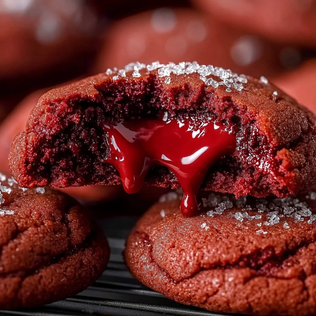 Soft Red Velvet Nutella Cookies