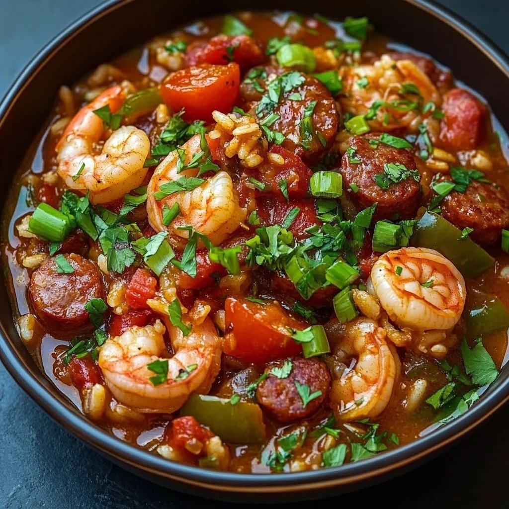 Spicy Jambalaya Soup with Andouille Sausage & Chicken