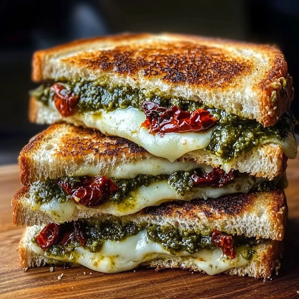Sun-Dried Tomato Grilled Cheese with Gouda & Basil Pesto