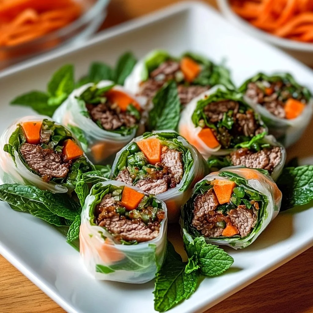 Thai Basil Beef Rolls