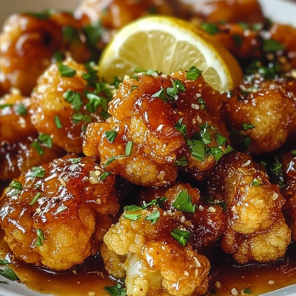 Vegan Lemon Pepper Glazed Cauliflower