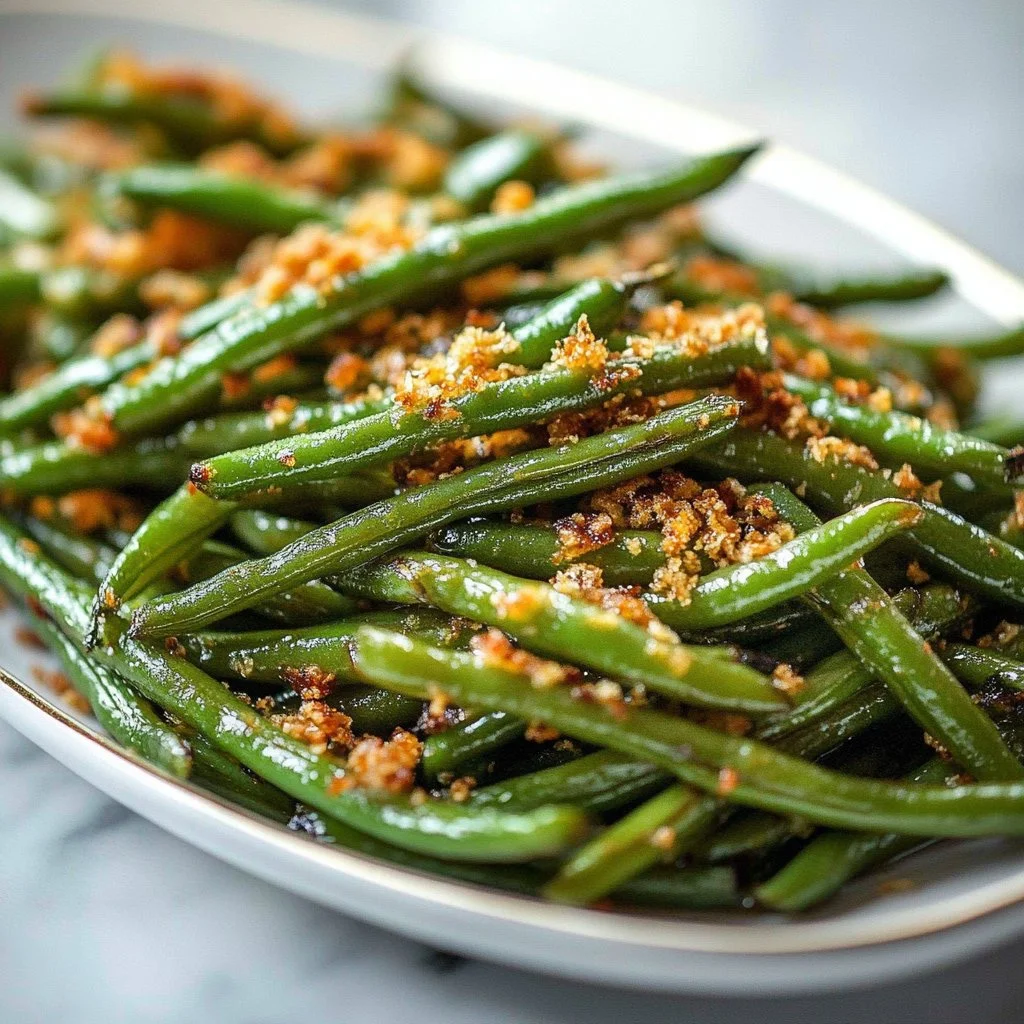 Crispy Parmesan Roasted Green Beans